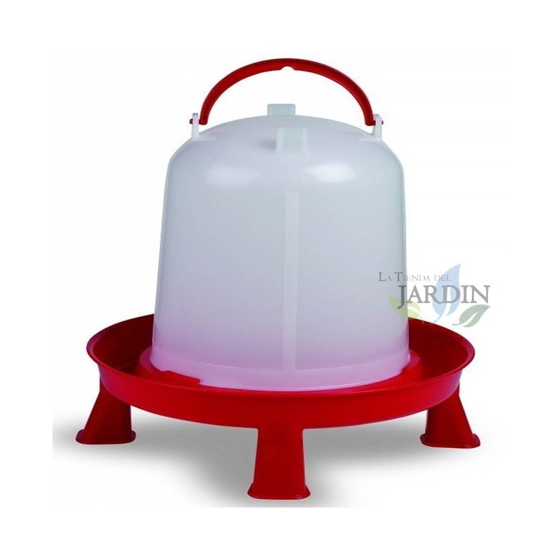 Bebedero para aves con patas 10 litros rojo ideal para mantener agua fresca y limpia para aves