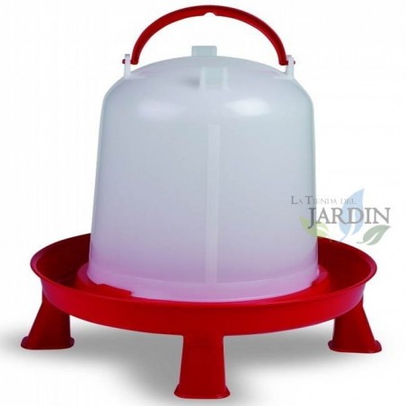 Bebedero para aves con patas 10 litros rojo ideal para mantener agua fresca y limpia para aves