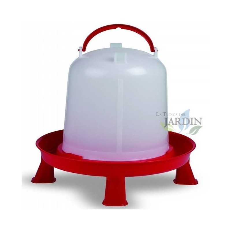 Bebedero aves con patas 10 lts rojo
