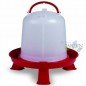 Bebedouro para pássaros com pés, 5 litros, vermelho, ideal para manter a água fresca e limpa para os pássaros.