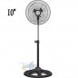Ventilateur sur pied de 25 cm (10 pouces) et 45 W, avec 3 vitesses et hauteur réglable jusqu'à 1 mètre, idéal pour rafraîchir le