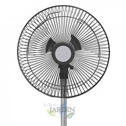 Ventilador de pie 10'' 45W 3 velocidades y altura regulable hasta 1 metro	