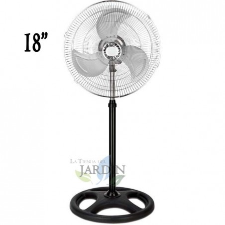 Ventilateur sur pied 18'' avec 3 vitesses et hauteur réglable