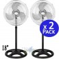 Lot de 2 Ventilateur sur pied 18''. Puissance 45W, 3 vitesses et hauteur réglable. Base stable. Oscillation à 120º. 3 Vitesses Lot de 2 Ventilateur sur pied 18''. Puissance 45W, 3 vitesses et hauteur réglable. Base stable. Oscillation à 120º. 3 Vitesses