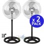 VENTILADOR DE PIE 18''. Potencia 45W 3 velocidades y altura regulable. Base estable. Pack 2 ventiladores