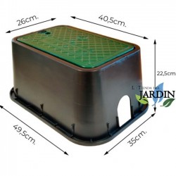 Pozzetto di Irrigazione in Plastica Rettangolare 49 x 35 x 22 cm, Scatola di Irrigazione per 2 a 4 Elettrovalvole o Accessori