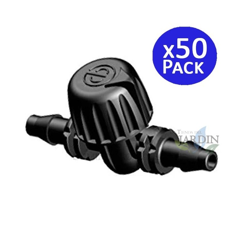 Lot de 50 Vanne d'arrêt pour irrigation de microtubes de 4,5 mm Lot de 50 Vanne d'arrêt pour irrigation de microtubes de 4,5 mm