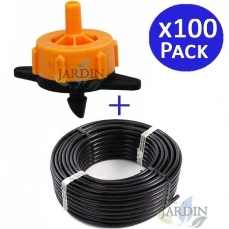 Drip pipe 16mm 100 mts + 100 self-compensating drippers 2 l / h removable
