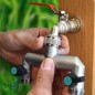 Grifo de jardín 1/2" + bifurcador 2 salidas metal ideal para dividir el flujo de agua en sistemas de riego Grifo de jardín 1/2" + bifurcador 2 salidas metal ideal para dividir el flujo de agua en sistemas de riego