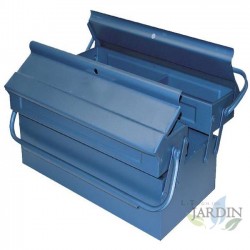 Caixa de ferramentas de metal com 3 compartimentos, 40x20x16 cm
