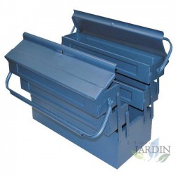 Caixa de ferramentas de metal com 5 compartimentos, 43x20x21 cm