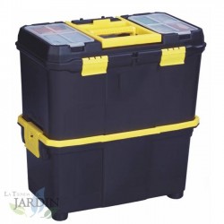 Carrello Porta Attrezzi 3 in 1 - Scatola porta Attrezzi Rimovibile - Manico Telescopico - Serratura 58x27x46 cm