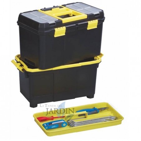 Carrinho de trabalho 58x27x46 cm com grande capacidade, ideal para transporte de ferramentas e equipamentos de trabalho.