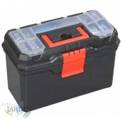 Boîte à outils vide, Boîte à outils portable à 3 couches, 41x20x18 cm, peut être entièrement ouverte