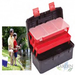 Scatola porta Attrezzi Vuota, Scatola porta Attrezzi Portatile a 3 Strati, 44 x 21 x 20 cm, Può Essere Completamente Aperta