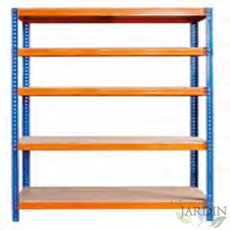 Scaffale a Carico Pesante 180 x 90 x 45 cm, 5 Ripiani, Carico per Compartimento 275 kg