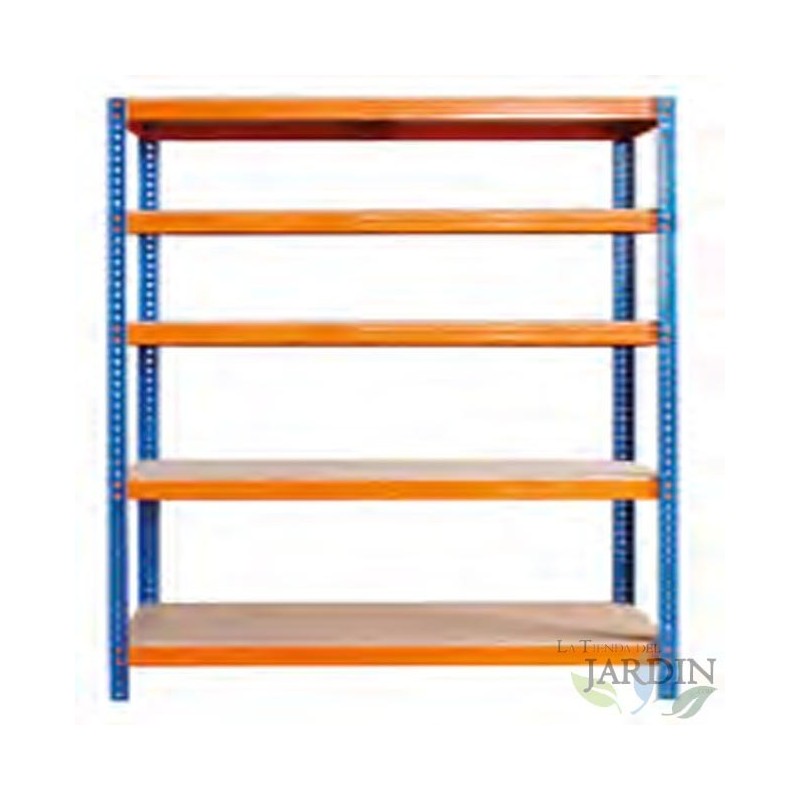 Scaffalatura per magazzino ad alta resistenza con 5 ripiani, 180x90x45 cm