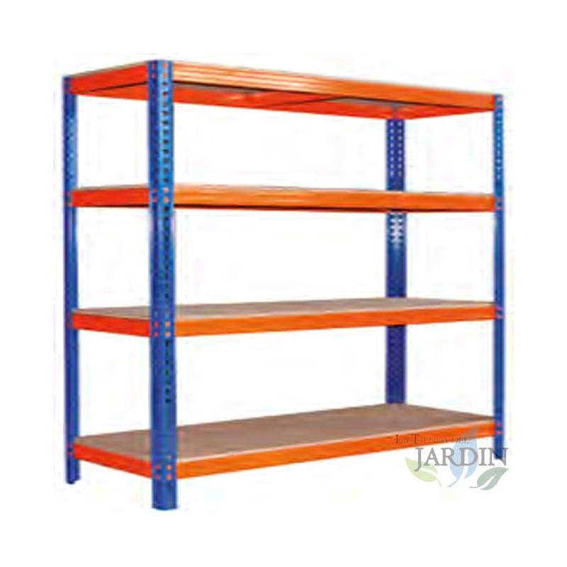 Prateleira de armazém de alta resistência com 4 prateleiras, 180x120x45 cm, para armazenar produtos pesados Prateleira de armazém de alta resistência com 4 prateleiras, 180x120x45 cm, para armazenar produtos pesados