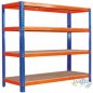 Prateleira de armazém de alta resistência com 4 prateleiras, 180x120x45 cm, para armazenar produtos pesados Prateleira de armazém de alta resistência com 4 prateleiras, 180x120x45 cm, para armazenar produtos pesados