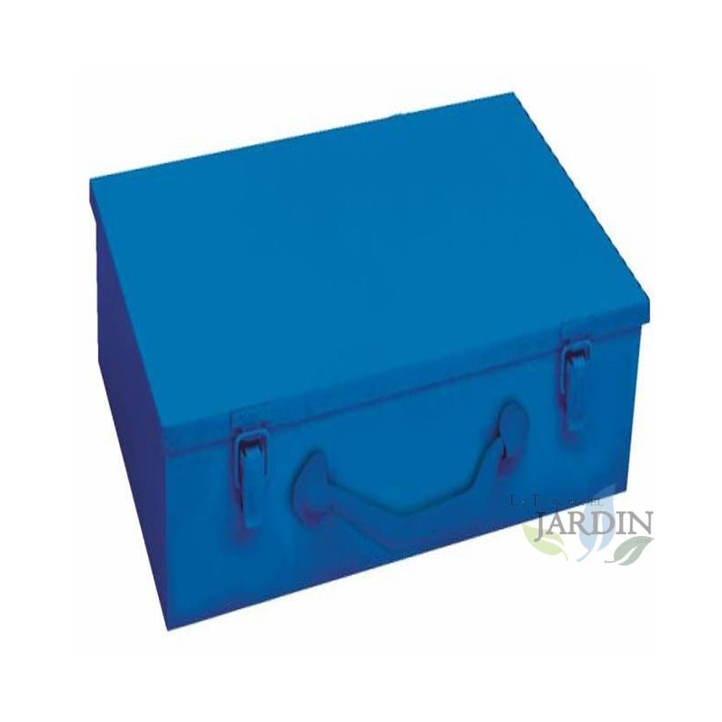 Valigetta in Metallo Blu, Scatola porta Attrezzi Vuota 44 x 33 x 10 cm