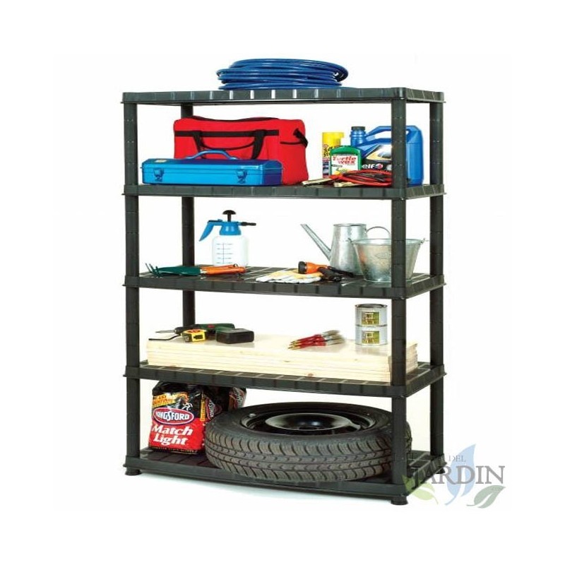 Scaffale in resina con 5 ripiani, 93x46x185 cm