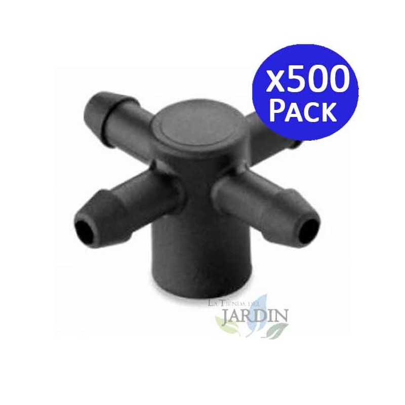 Set di 500 Adattatori a croce da 3 mm a 4 uscite per gocciolatori Idrop, ideali per un'irrigazione efficiente Set di 500 Adattatori a croce da 3 mm a 4 uscite per gocciolatori Idrop, ideali per un'irrigazione efficiente