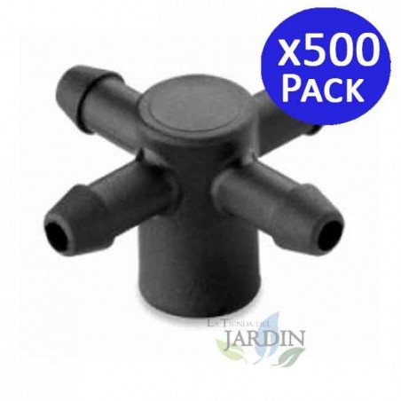 Adattatore a croce da 3 mm a 4 uscite per gocciolatori Idrop