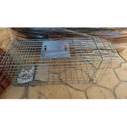 Wiederverwendbare Lebendfalle 64x24x26 cm Tierfalle Käfig mit 1 Eingang für Marder, Katzen, Füchse, Waschbären