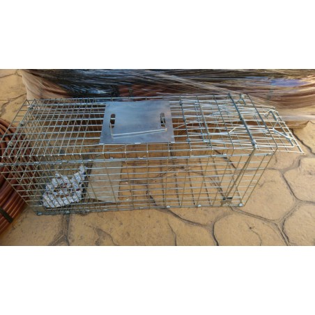 Piège Vivant Réutilisable 64x24x26 cm Piège d'animaux Cage avec 1 entrée pour Martres,Chats,Renards,Raton Laveur