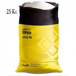 Fertilizante Nitrogenado UREA 46%, saco 25 Kg