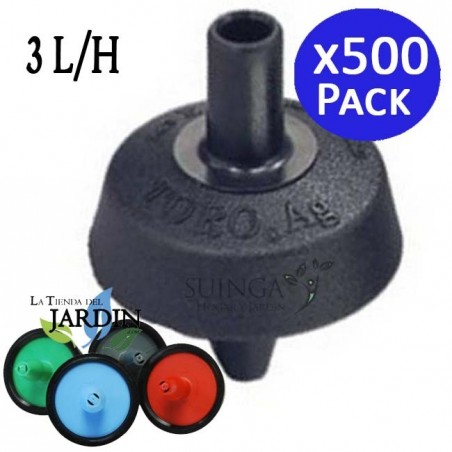 3 l/h self-compensating, non-draining dripper. 500 units.