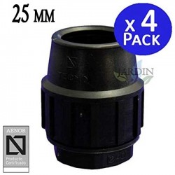 Pack 4 Tapon Polietileno 25mm | Tapon final riego 25 mm Aenor | Tapon para Tuberias de Polietileno de 25mm | Tapon tubo 25mm