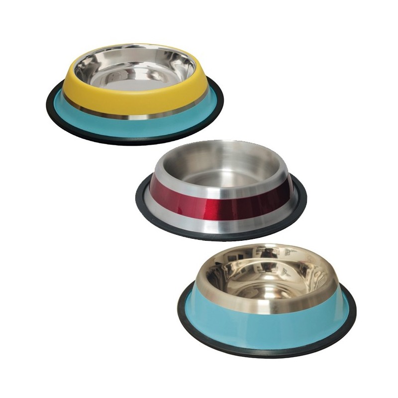 Stainless steel dog bowl n3 slip rubber Stainless steel dog bowl n3 slip rubber