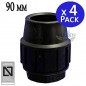 Lot de 4 Bouchon compression pour tuyau 90mm. Produit certifié AENOR utilisé pour boucher les tuyaux PE 90 mm