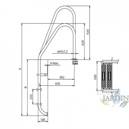 Scala da Bagno, Scala per Piscina per Barca, Scala per Piscina