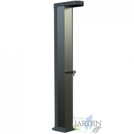 Gray aluminum solar pool shower with 30 liter tank