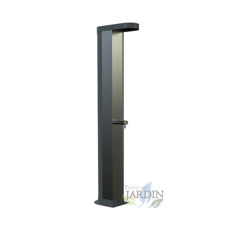 Doccia solare per piscina in alluminio grigio con serbatoio da 30 litri