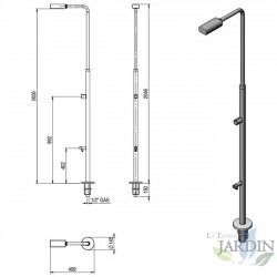 Chuveiro para piscina externa em aço inoxidável AISI304 com lava-pés e pulverizador anti-calcário
