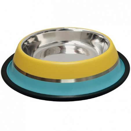 Comedouro para cães em aço inoxidável com borracha antiderrapante