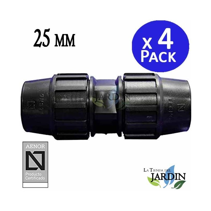 4 Stück PE-Rohr Muffe 25mm | Aenor Zertifizierter PE-Rohranschluss 25 mm | Verbindung für 25mm PE-Rohr 4 Stück PE-Rohr Muffe 25mm | Aenor Zertifizierter PE-Rohranschluss 25 mm | Verbindung für 25mm PE-Rohr