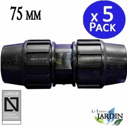 5 Stück PE-Rohr Muffe 75mm | Aenor Zertifizierter PE-Rohranschluss 75 mm | Verbindung für 75mm PE-Rohr
