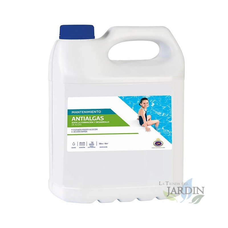 Limpador de piscina antialgas de alta qualidade, 5 litros, elimina algas e previne o crescimento indesejado Limpador de piscina antialgas de alta qualidade, 5 litros, elimina algas e previne o crescimento indesejado