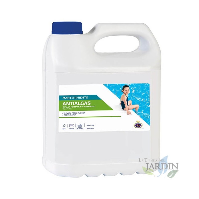 Super Anti Algues Piscine, action curative anti eau verte et eau trouble, Effect Algicide 5 litres