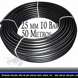 Drinking water pipe, 25 mm, 10 bar, 50 m | 25 mm PE100 high-density food pipe | AENOR blue band polyethylene pipe