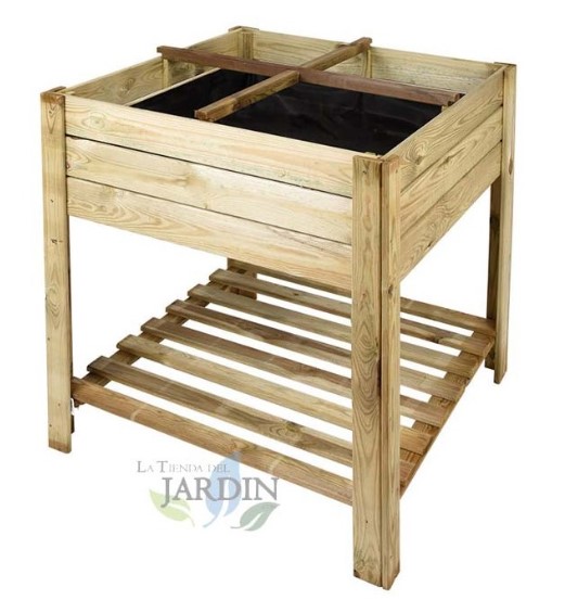 mesa de cultivo con palets